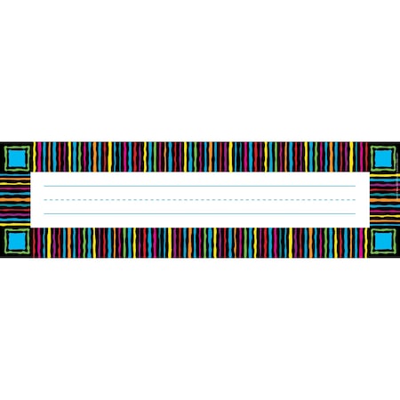 Barker Creek Neon Stripes Bulletin Board Signs/Name Plates, 36/Pack 1406